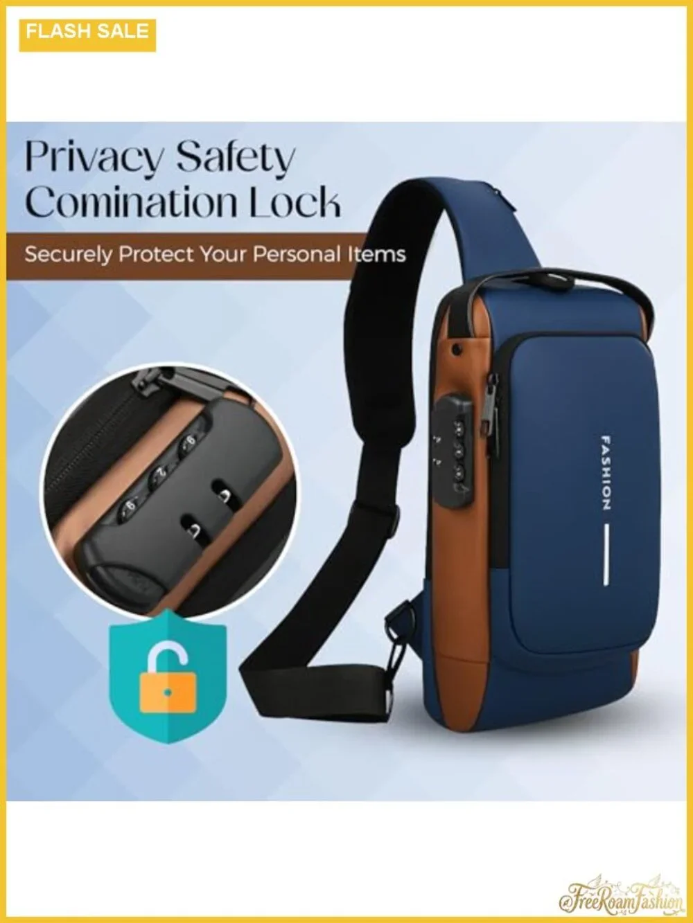Anti-Theft Sling Bag with USB Port Water-Resistant Crossbody Chest Backpack